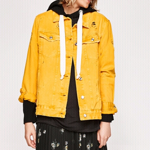 zara yellow jean jacket